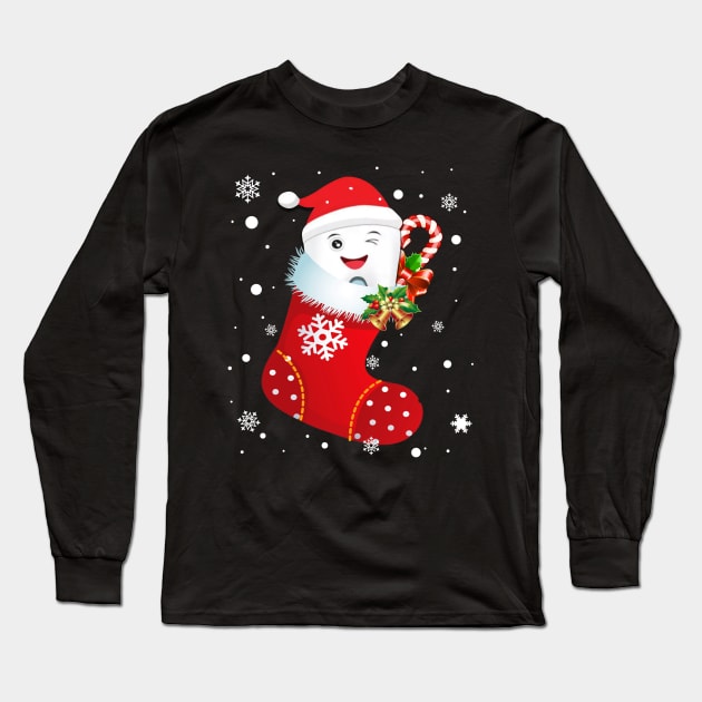 Teeth Stockings Funny T-Shirt Christmas Long Sleeve T-Shirt by TeeAnimals